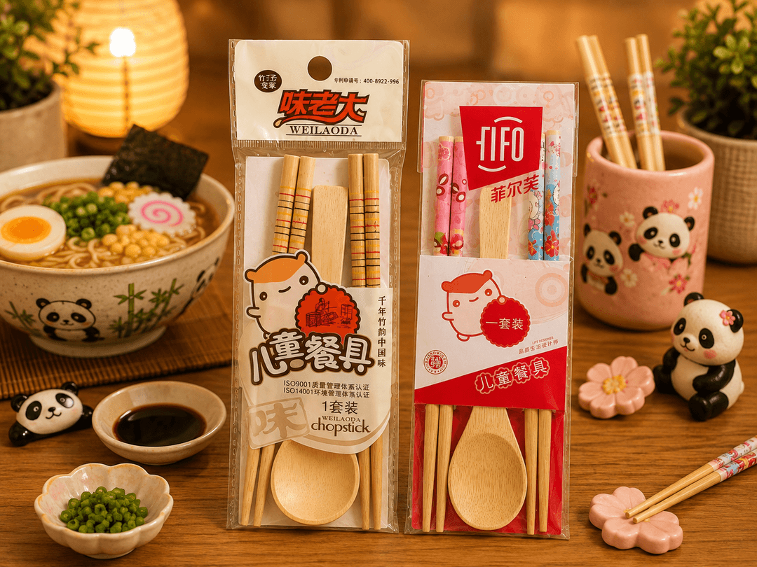 Kids Chopstick Set ( Bamboo Wood) img 3