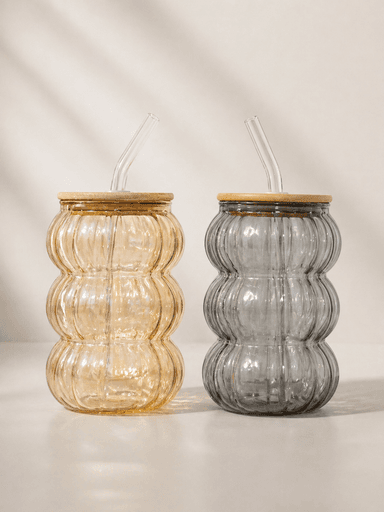 Sipper Glass Gold\Grey (wide) mini img 1