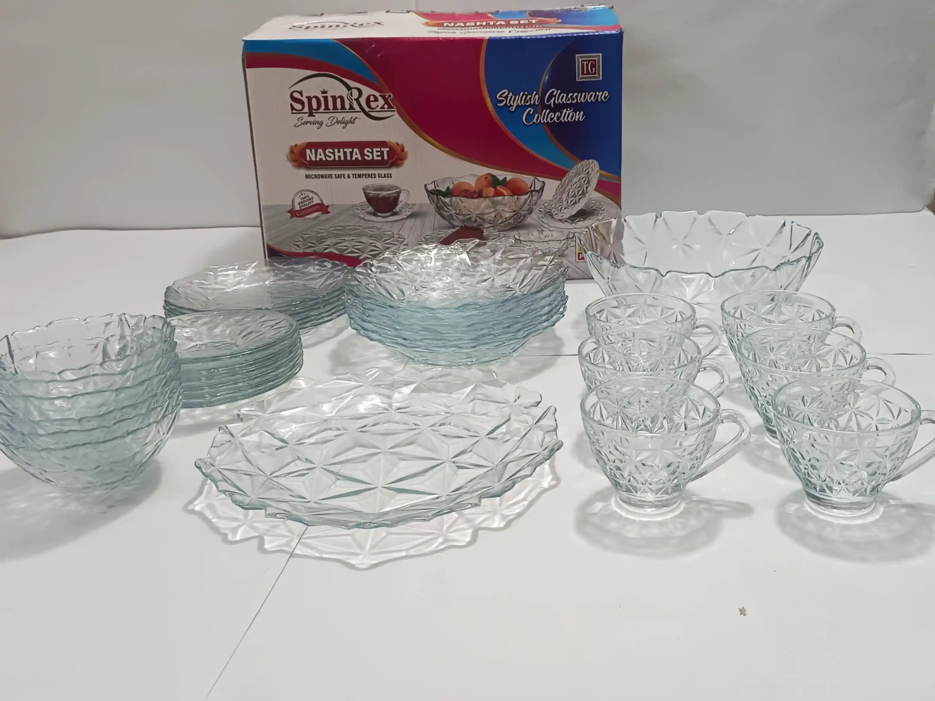 Tempered Glass Diamond Dinner Set 6-Person (Oven Use) img