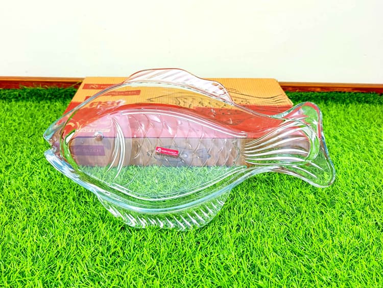 Glass Fish Serving Dish (L) imported img