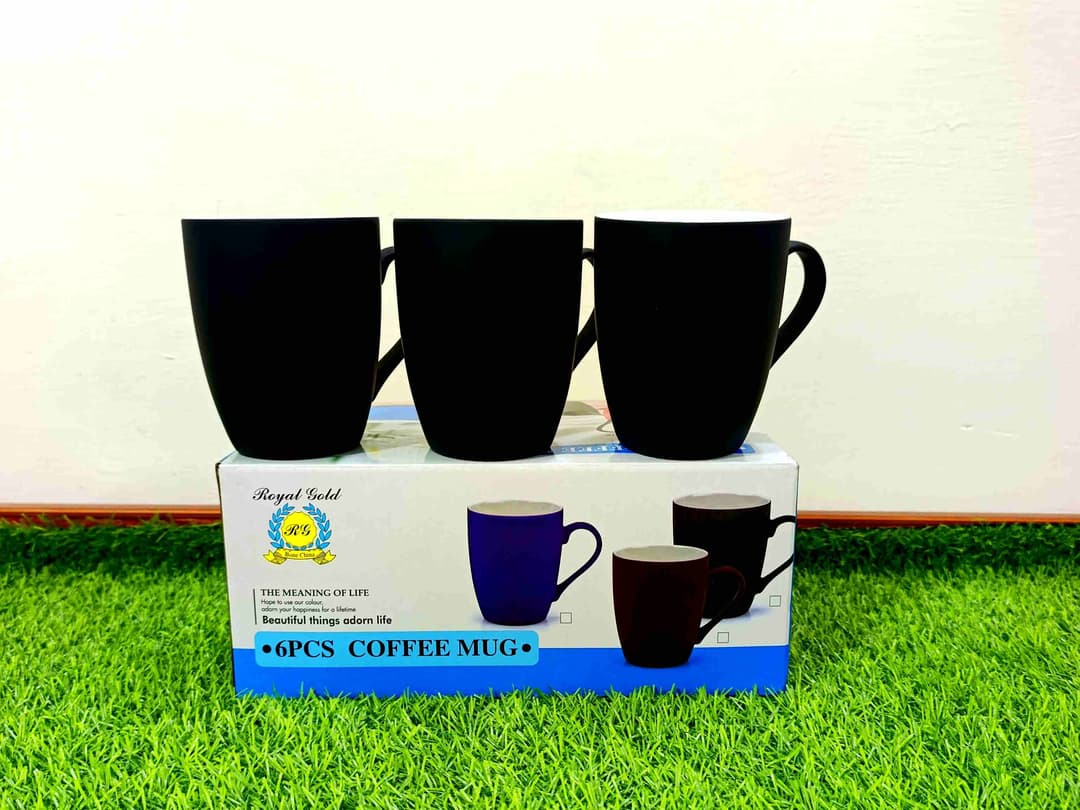 Matte Finish Bone China Mugs Diff-Colors (6pcs) img 3