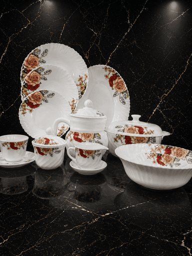 Dinner Set Marble 72-pcs (Opal Glass) mini img 1