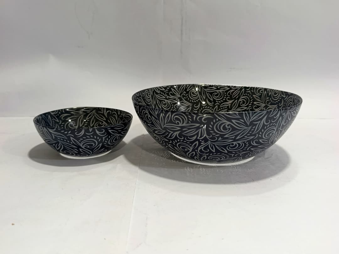 Bowl Set Printed Blue Black  7 pcs img 1
