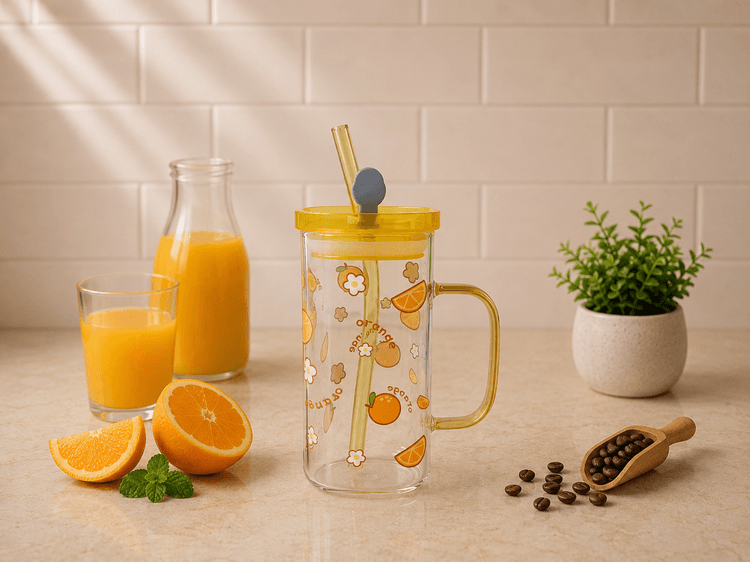 Glass Sipper Mug (Orange) img