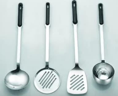 Cooking Spoon Steel Set 4-Pcs mini img 1