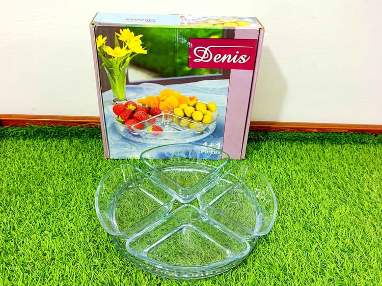 Glass dry fruit or salad plate (imported) img