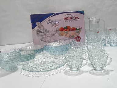 Tempered Glass Diamond Dinner Set 12-Person (Oven Use) mini img 01
