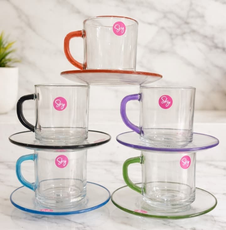 Tea Set Diff. Colors (6+6 in same color) img 1