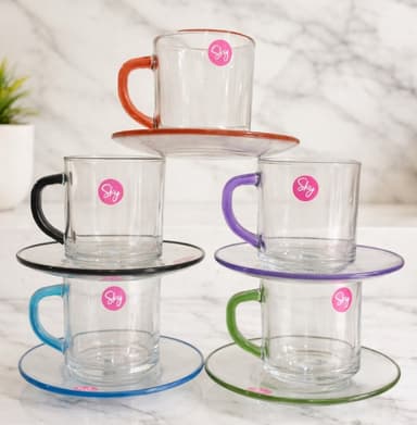 Tea Set Diff. Colors (6+6 in same color) mini img 1