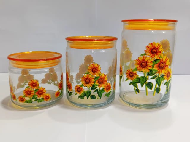 Airtight Jar Set Printed Yellow img 01