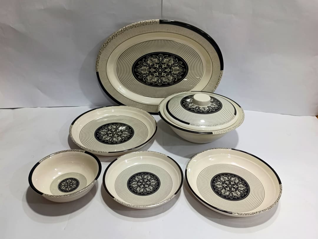 Dinner Set Melamine 6-Person Black img 1