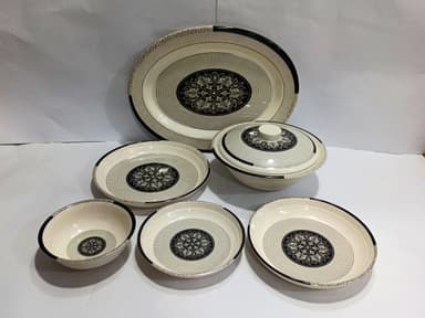 Dinner Set Melamine 6-Person Black mini img 01