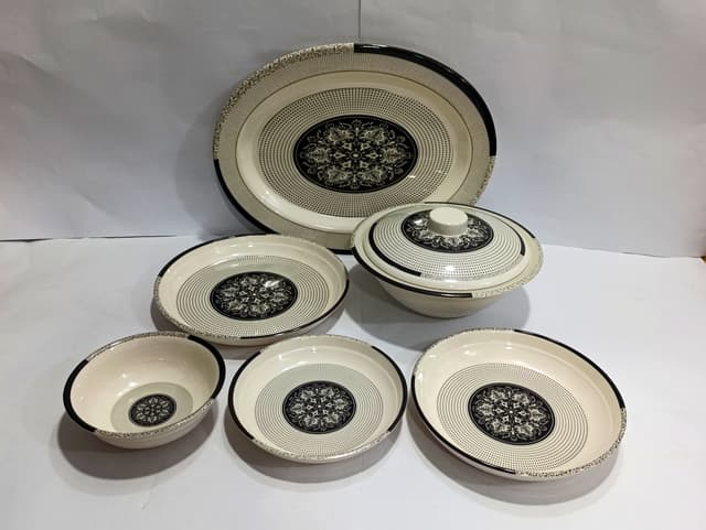 Dinner Set Melamine 6-Person Black img 01