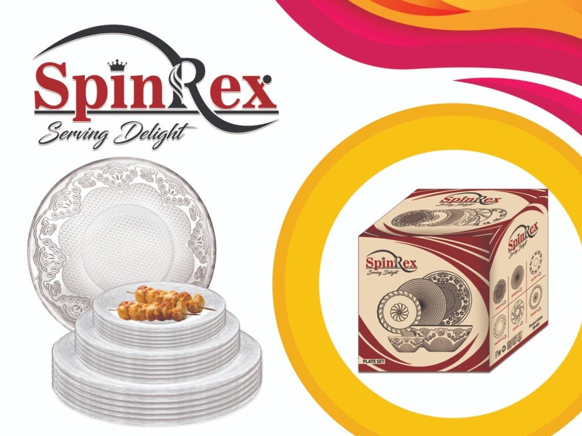 Tempered Glass Plate Set (Oven Use) (18-Pcs) Orchid img