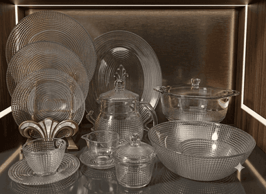 Tempered Glass Dinner Set Specks (72 Pcs) مائکروویو اوون میں استعمال ہونے والے mini img 1