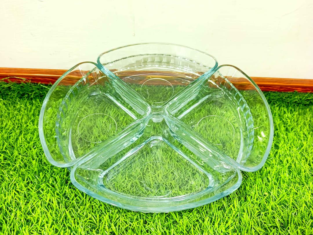 Glass dry fruit or salad plate (imported) img 2
