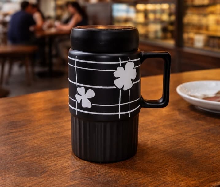 Fine Heavy Ceramic Mug with Screw Cap 2 img