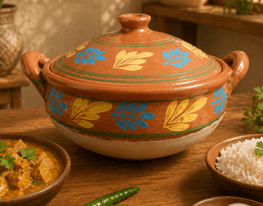 Clay Handi With lid (Medium) mini img 1