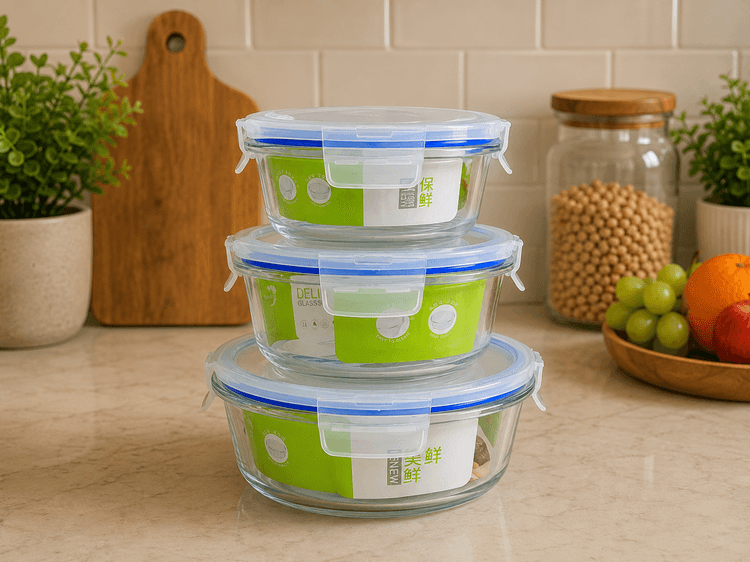 Airtight Glass Bowls Round (3+3) img