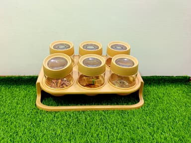 Spice Jars with stand (cream) (مصالحہ بکس) mini img 01