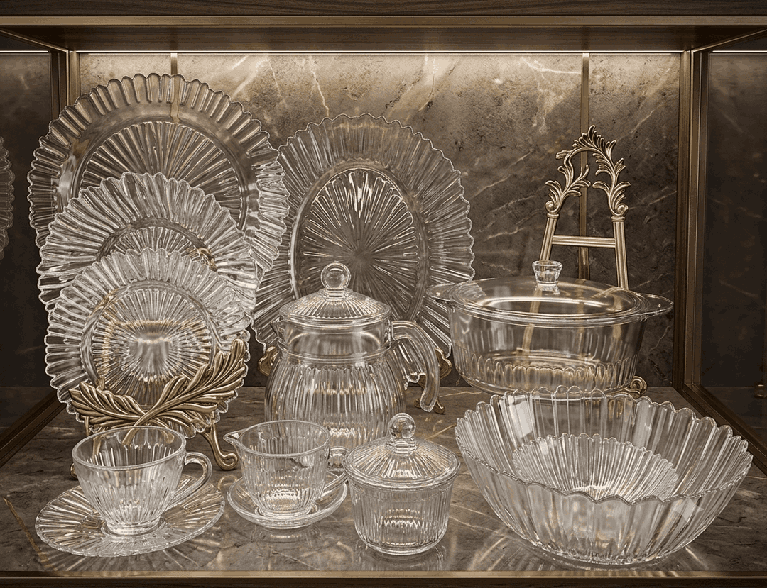 Tempered Glass Dinner Set Sunny (72 Pcs) مائکروویو اوون میں استعمال ہونے والے img 1