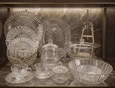 Tempered Glass Dinner Set Sunny (72 Pcs) مائکروویو اوون میں استعمال ہونے والے mini img 1