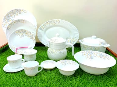 Dinner Set Opal glass 72-pcs White  mini img 01