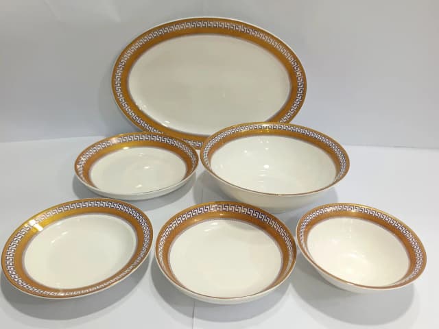 Dinner Set Ceramic 8 person Golden 2  img 01