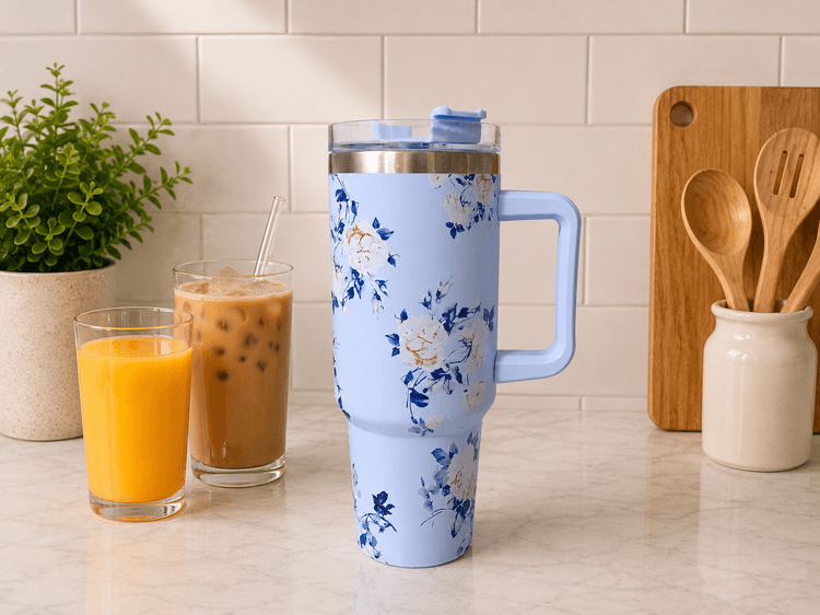 Printed insulated tumbler (Blue) img