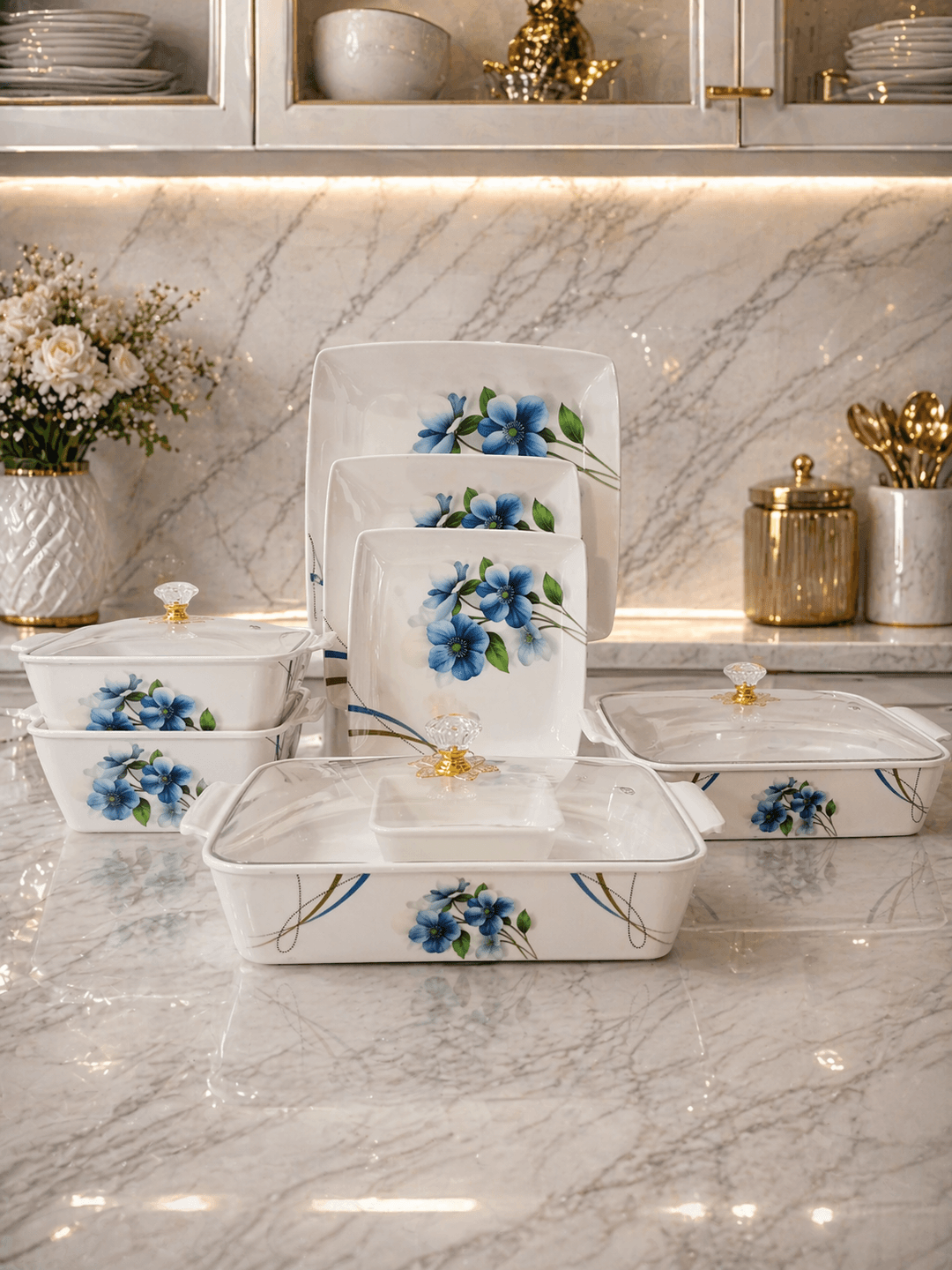 Melamine Double Glazed Dinner Set (72pcs)(Double Print) img 1