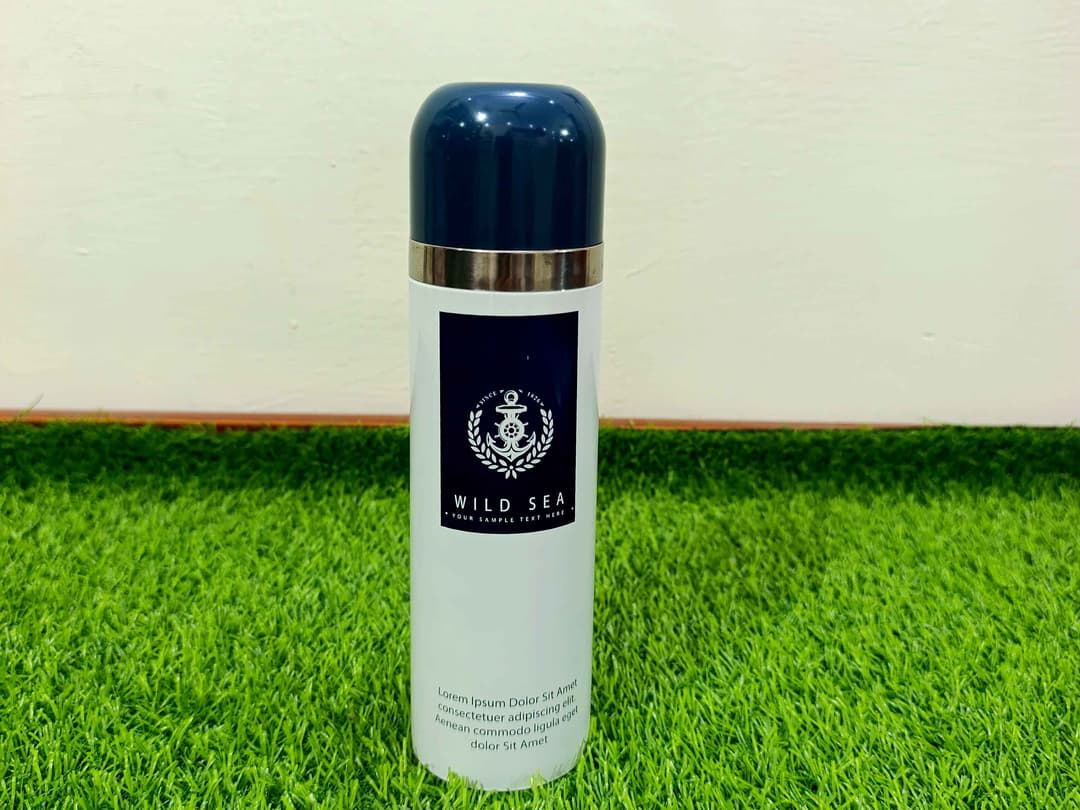 Water Bottle stainless steel (White and dark Blue) img 1