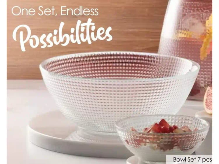 Bowl Set Tempered Glass (Oven Use) Specks (7Pcs) img