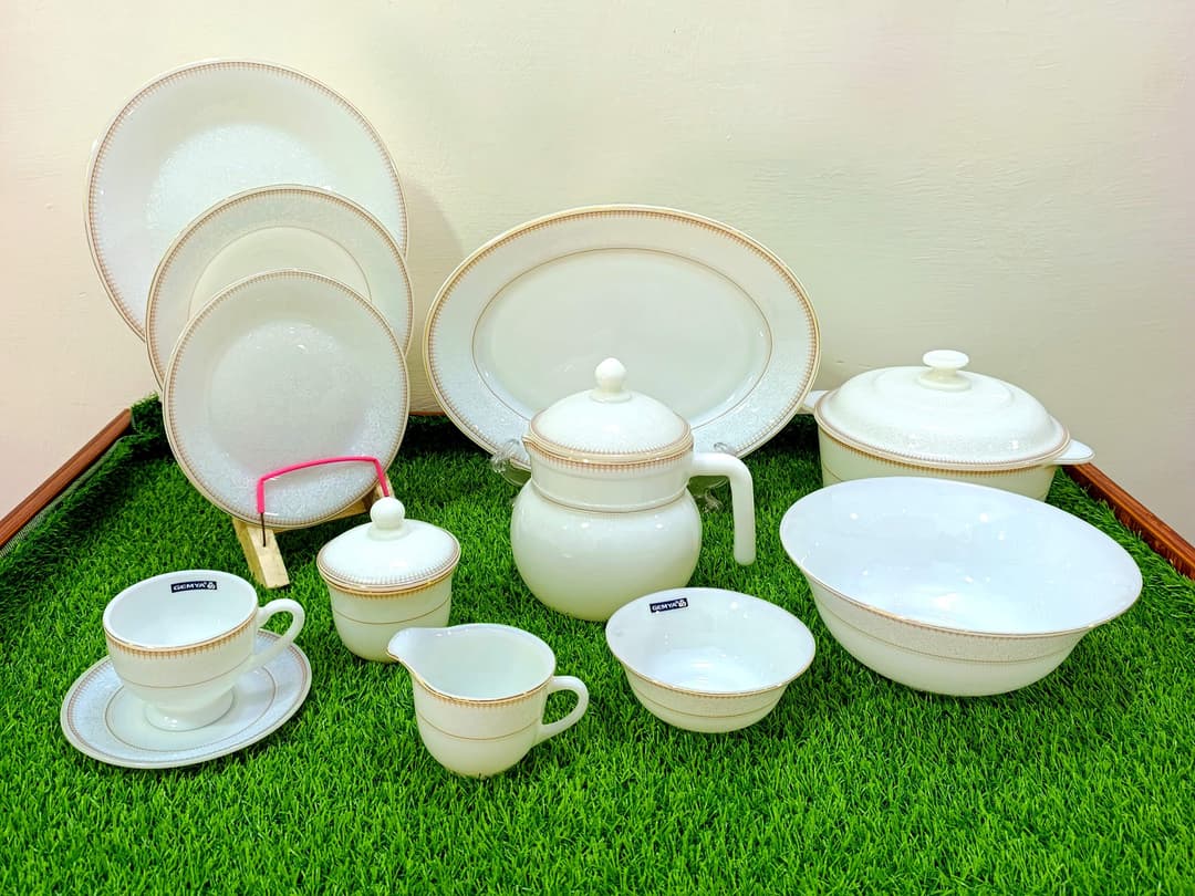 Dinner Set Marble 72-pcs White (imported) img 1
