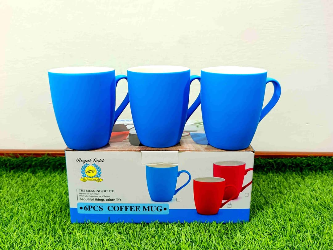 Matte Finish Bone China Mugs Diff-Colors (6pcs) (Royal Gold) img 3
